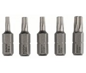 Набор из 5 насадок-бит Extra Hart (Torx) T 10, T 15, T 20, T 25, T 30, 25 mm Bosch