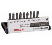 Набор из 10 насадок-бит Diamond Impact (смешанный) Diamond Impact, 10tlg. Set, 25 mm, PH/PZ/T Bosch