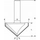 V-образная пазовая фреза 8 mm, D 31,8 mm, L 19 mm, G 51 mm, 90° Bosch